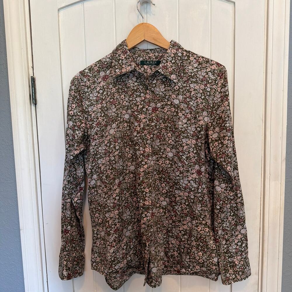Lauren Ralph Lauren Floral Button Down Shirt Women's Size Medium